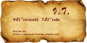 Váncsodi Tünde névjegykártya